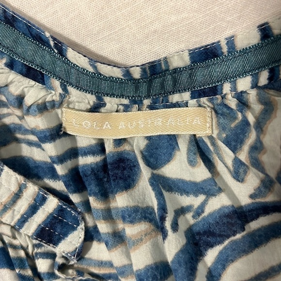 Lola Australia Twenty Shirt Animal Swirl Navy Print Cotton Coastal Resort Boho - Picture 3 of 13